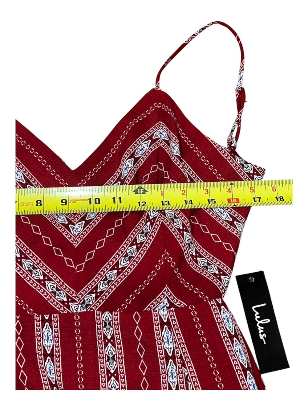 New Lulus Red Geometric Print Midi Dress - Size Medium - Picture 6 of 12